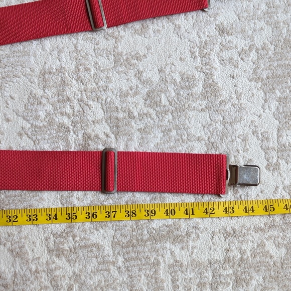 Utility Clip End Retro Suspender Galluses Red - Picture 11 of 12